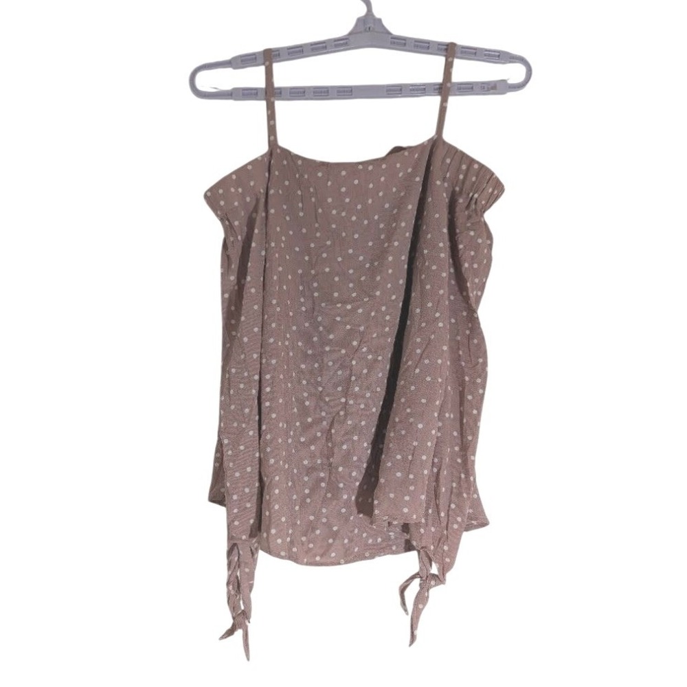 Polly & Esther Womens Cold Shoulder Polka Dot Top Blush Pink Small PW17051MC